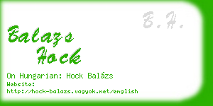 balazs hock business card